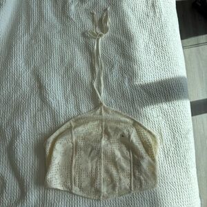 American Eagle Cream Lace Halter Crop Top